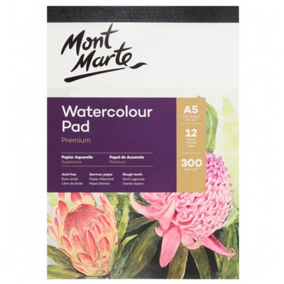 Mont Marte Watercolour Pad German Paper A5 300gsm 12 Sheets