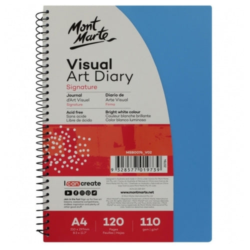 Mont Marte Visual Art Diary PP Coloured Cover A4