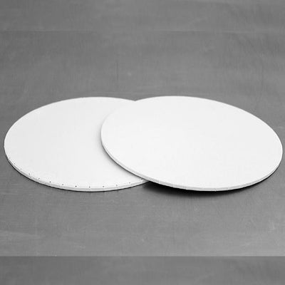 8in Round Masonite Cake Board - White