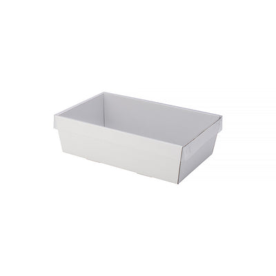 10pk Small White Grazing Box with Clear PET Lid 255x155x80mm
