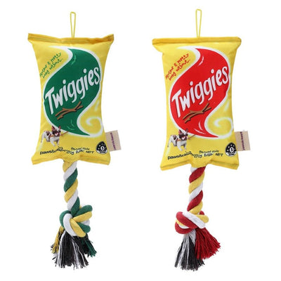 Paw & Claws Assorted Twiggies Oxford Pet Toy Tugger with Rope 28x14x8cm