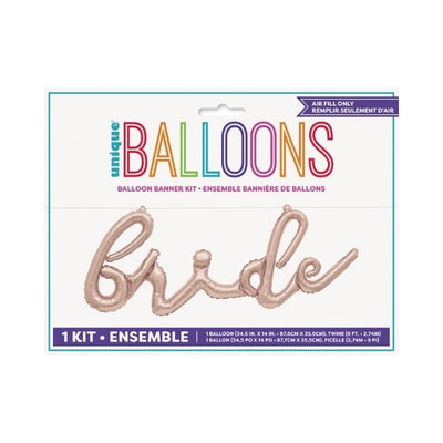 Bride Rose Gold Foil Balloon Banner 14in