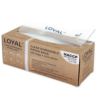100pk 15in/38cm Loyal Clear Disposable Biodegradable Piping Bags (to be replaced)