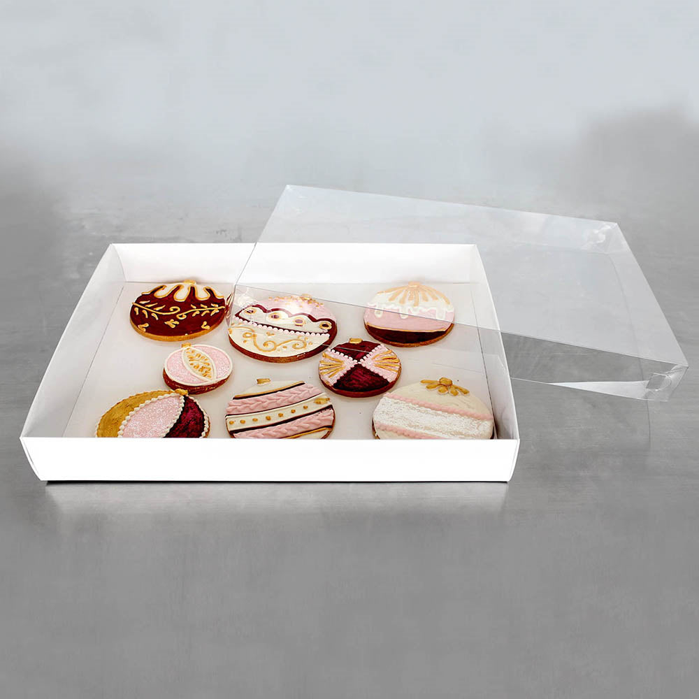 Biscuit Box with Clear Lid 12.5x10x2in