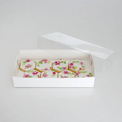 Biscuit Box with Clear Lid 9x4.5x1.5in