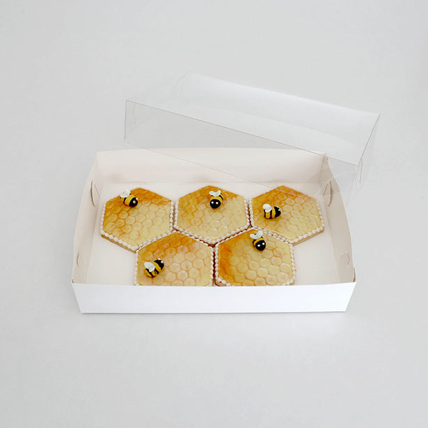 Biscuit Box with Clear Lid 10x7x2in