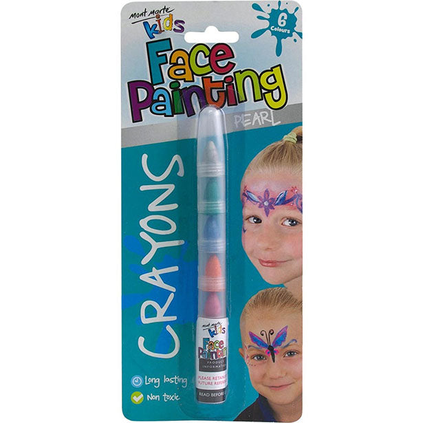 Mont Marte Kids Face Painting Nail Crayons - Pearl