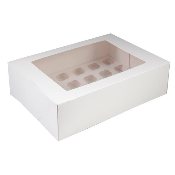 24 Holds White Mini Cupcake Box with Insert (13x10x3in)