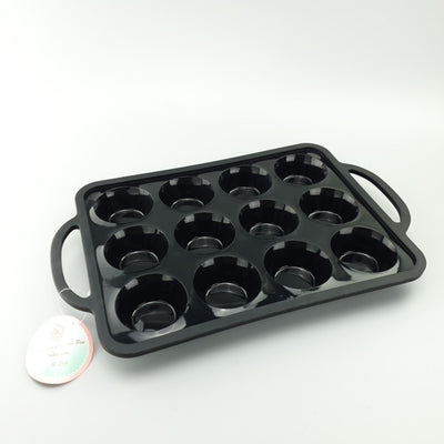 12 Hold Premium Silicon Cupcake Pan with Sturdy Metal handles
