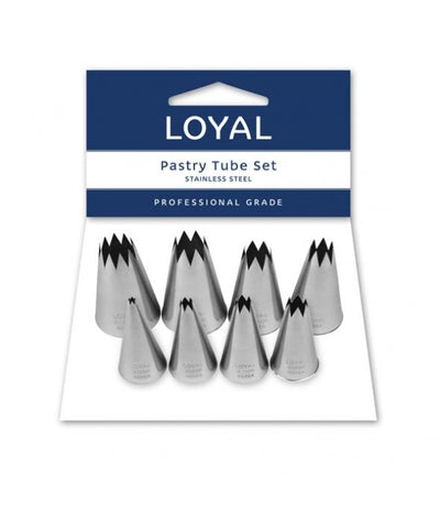 8pc Assorted Loyal Star Pastry Stainless Steel Tube Set (Medium 3,5,7,9,11,13 and Large 15,17)