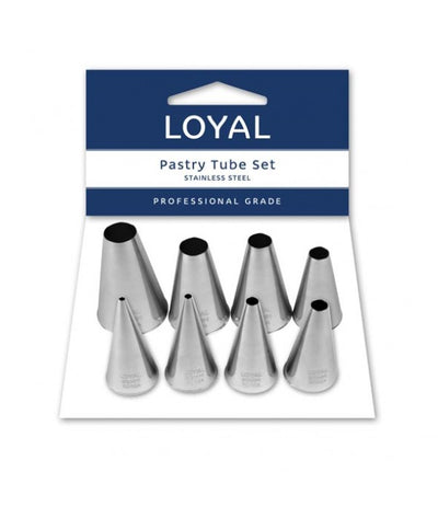 8pc Assorted Loyal Plain Pastry Stainless Steel Tube Set (Medium 2,3,5,7,9,11,13 and Large 15)