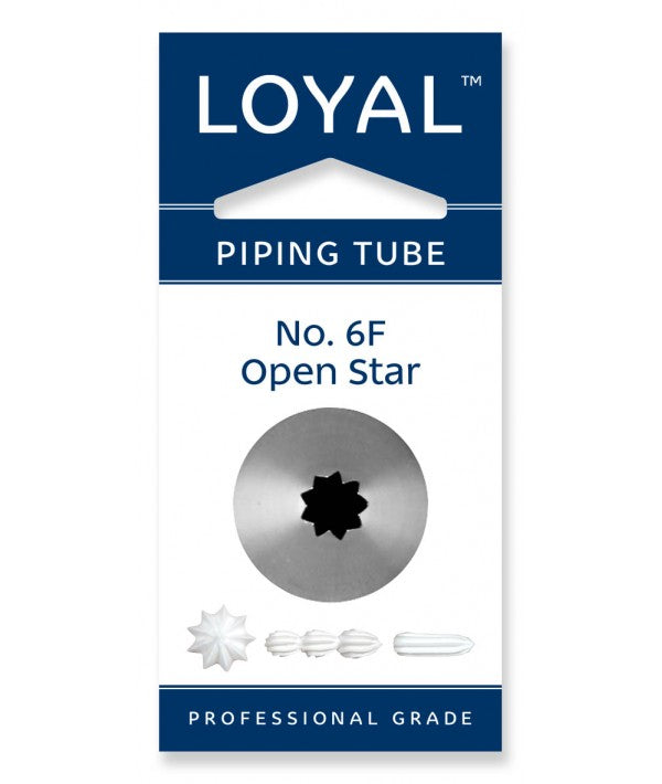 No.6F Open Star Loyal Medium Stainless Steel Piping Tip