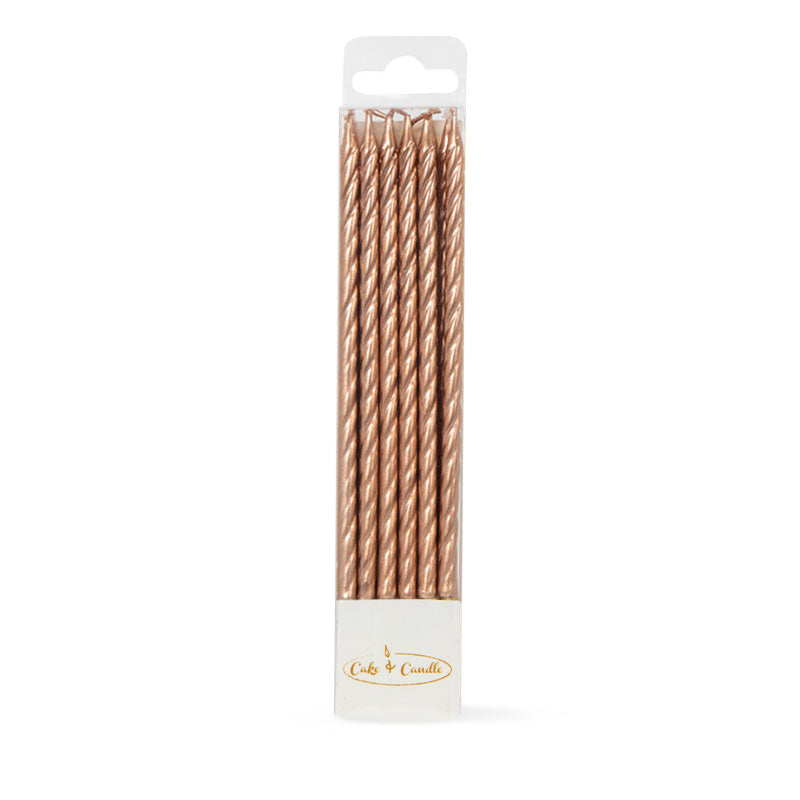 Gold Sprial Cake Candles 12pk