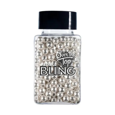 Over The Top Edible Bling 4mm Silver Pearls 70g