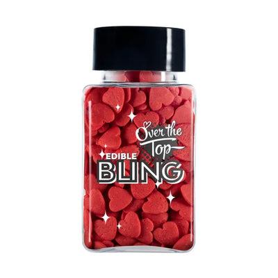 Over The Top Edible Bling Red Love Hearts 55g