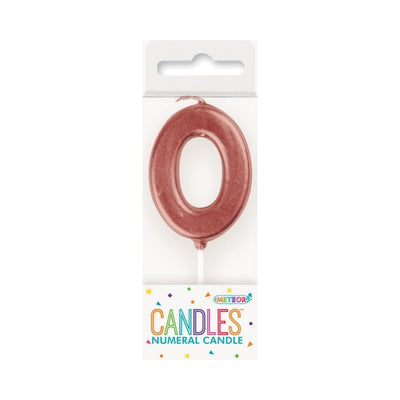 Mini Rose Gold No. 0 Numeral Pick Candles