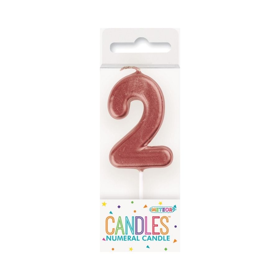 Mini Rose Gold No. 2 Numeral Pick Candles