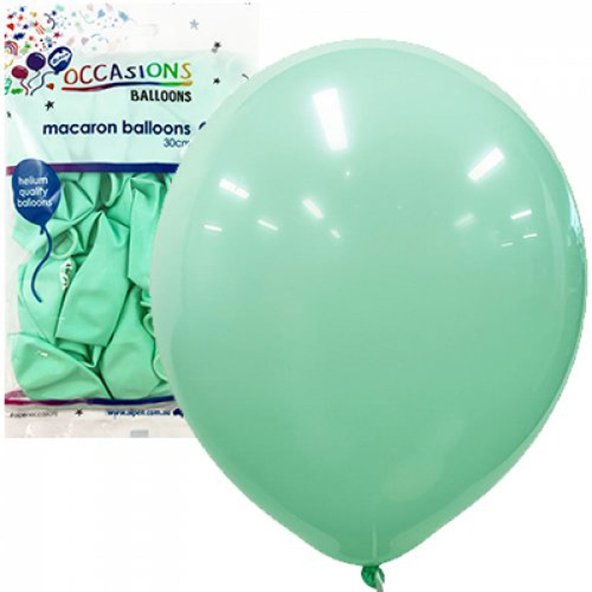 25pk Light Green Macaron Latex Balloons 30cm