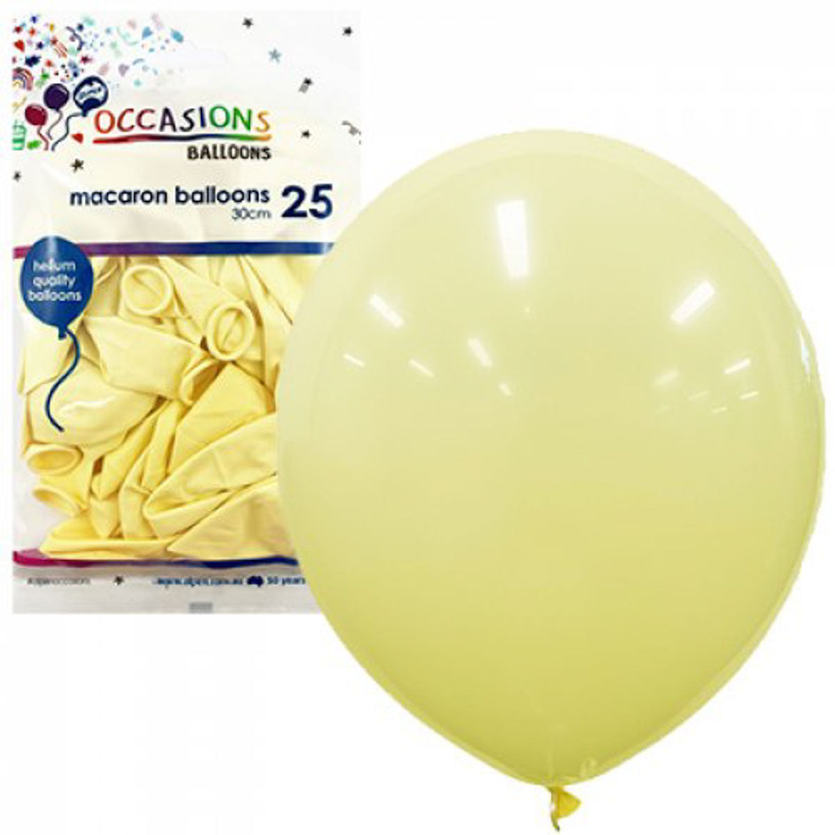 25pk Lemon Macaron Latex Balloons 30cm