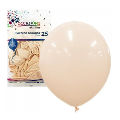 25pk Peach Macaron Latex Balloons 30cm