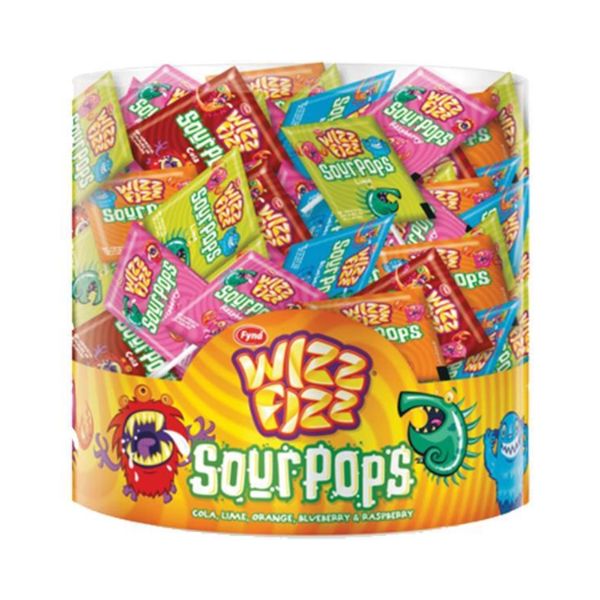 Wizz Fizz Sour Lollipops Tub 80pk