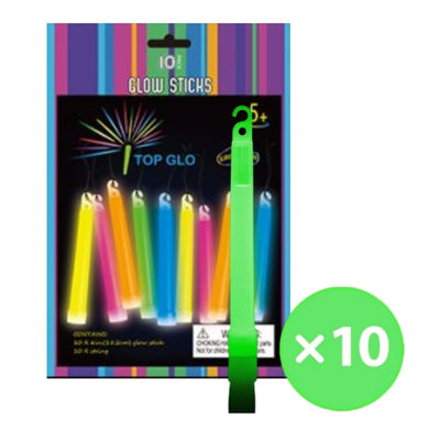 10pk Green Glow Light Stick on String 15cm