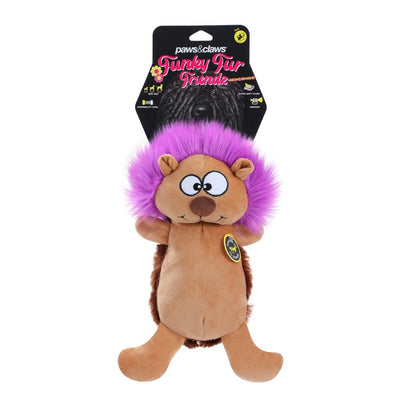 Paw & Claws Funky Fur Friendz Plush Hedgehog Pet Toy 25x18x14cm