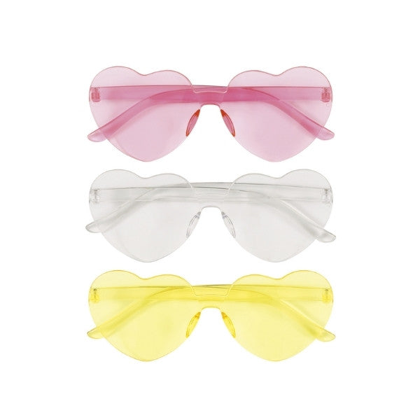 3pc Heart Shaped Novelty Glasses