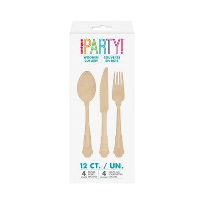Wooden Cutlery Set 12pk