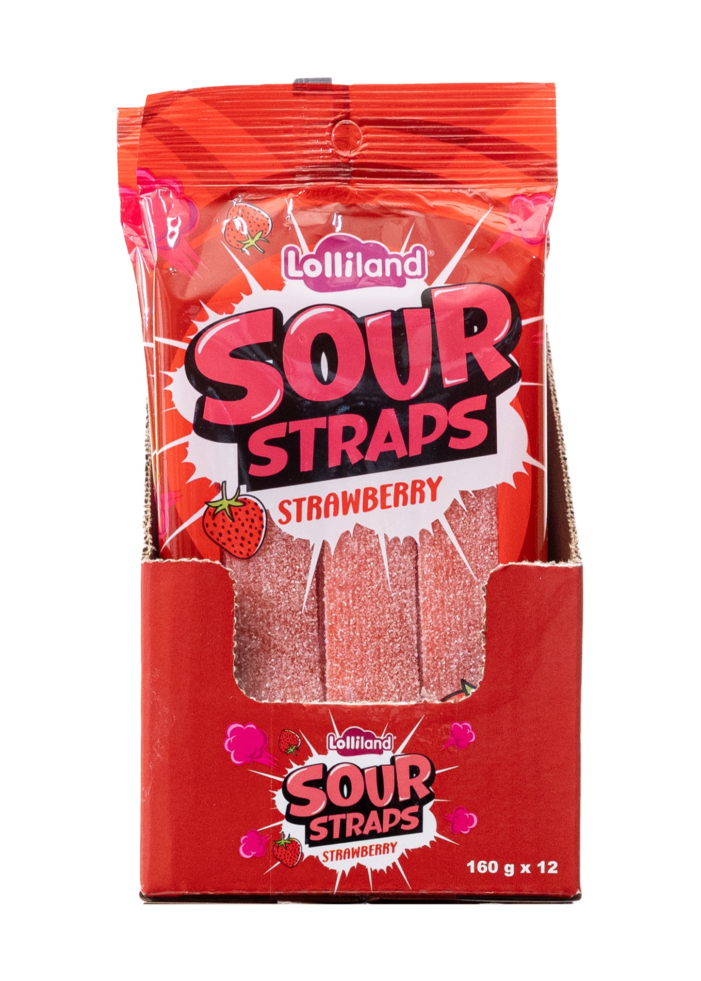 Lollinauts Sour Straps - Strawberry 160g