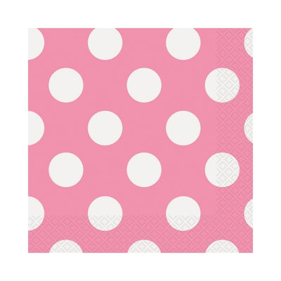 Hot Pink Dots Lunch 2ply Napkins 33x33cm 16pk