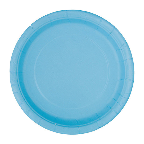 Powder Blue Paper Plates 9in 8pk