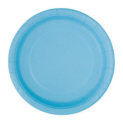 Powder Blue Paper Plates 9in 8pk