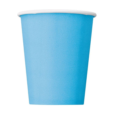 Powder Blue Paper Cups 270ml 8pk