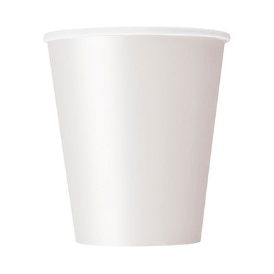 White Paper Cups 9oz 8pk
