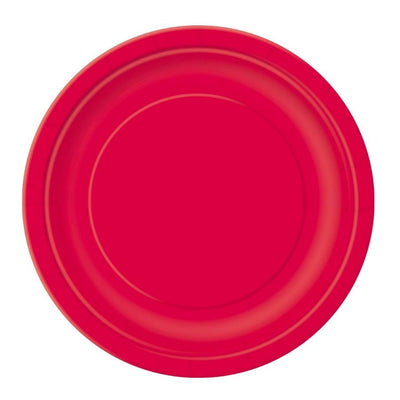 Ruby Red Round Paper Plates 23cm 8pk