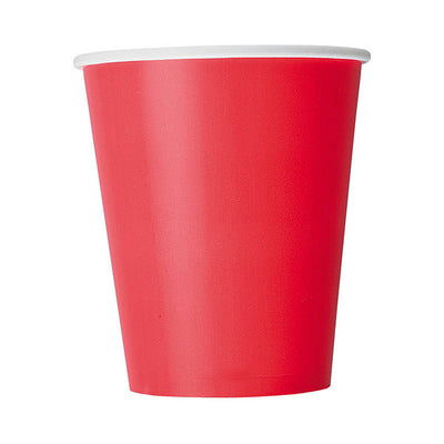 Ruby Red Paper Cups 9oz 8pk