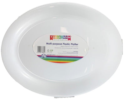 White Plastic Platter Oval 47x35x4.2cm