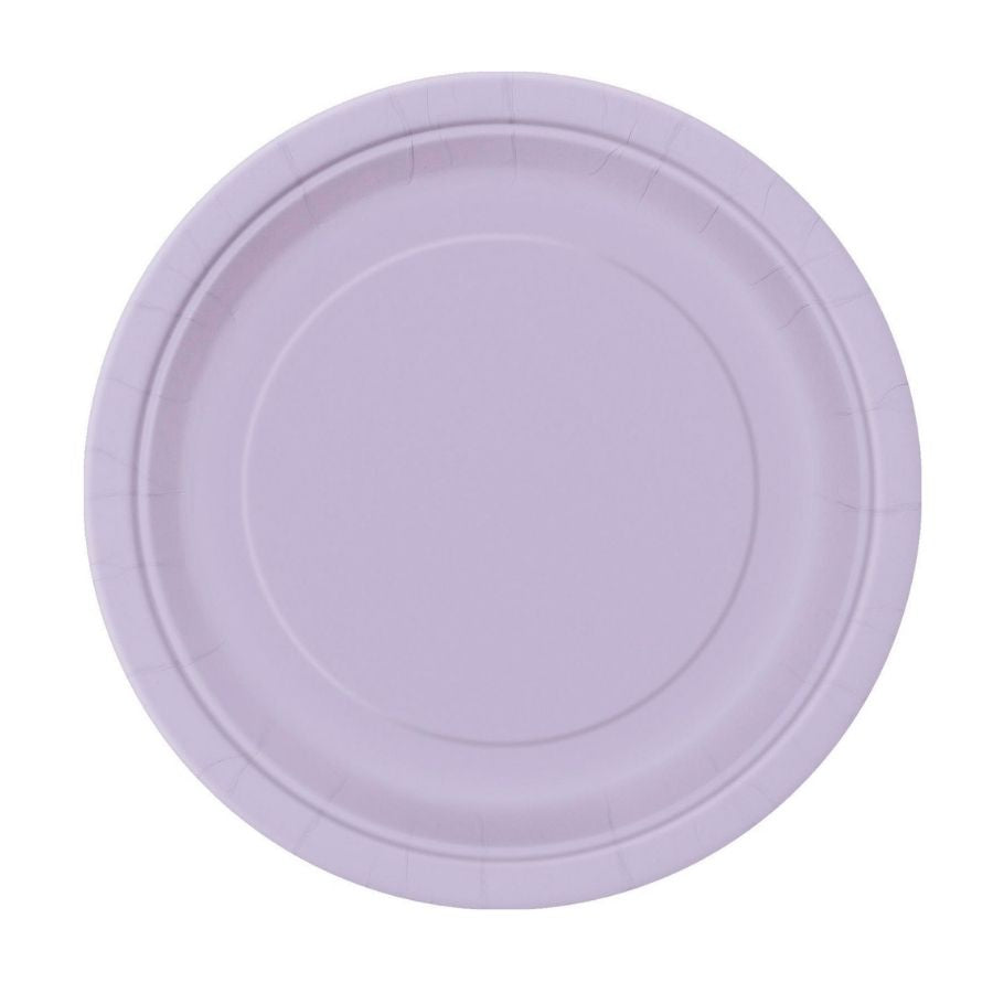 Lavender Round Paper Plates 23cm 8pk