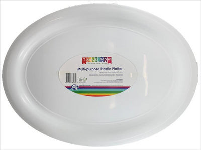 White Plastic Platter Oval 53x38x3.3cm