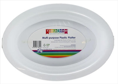 White Plastic Platter Bowl 39.6x27.6x5.7cm