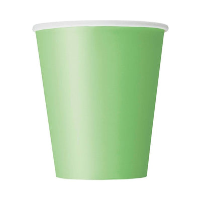 Lime Green Paper Cups 270ml 8pk