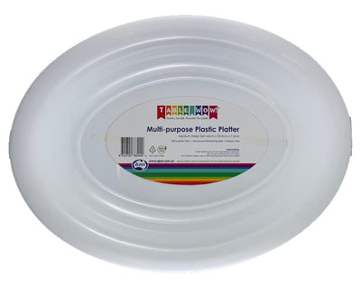 White Plastic Platter Bowl 43x32.5x7.2cm
