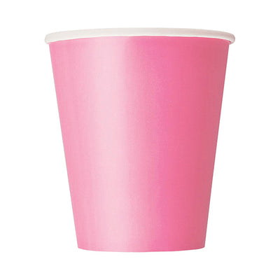 Hot Pink Paper Cups 9oz 8pk