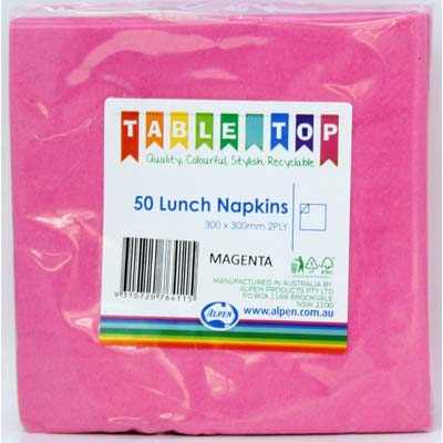 Magenta Lunch Napkins 2ply 30x30cm 50pk