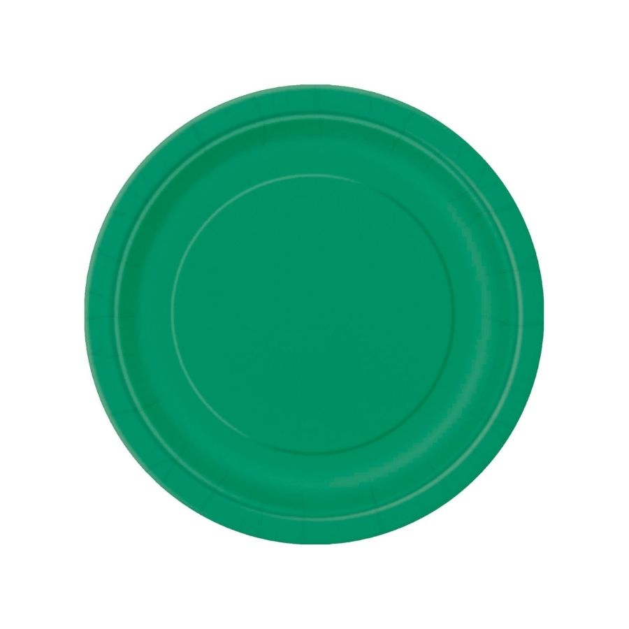 Emerald Green Round Paper Plates 18cm 8pk