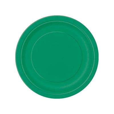 Emerald Green Round Paper Plates 18cm 8pk