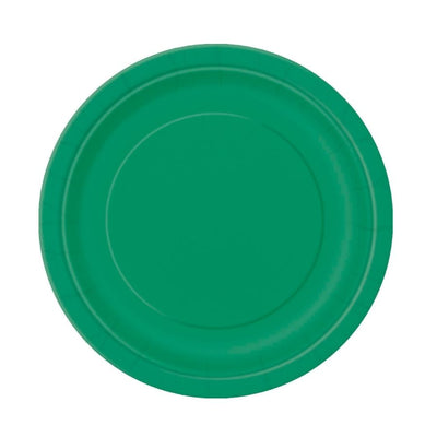 Emerald Green Round Paper Plates 23cm 8pk