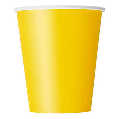 Sun Yellow Paper Cups 9oz 8pk
