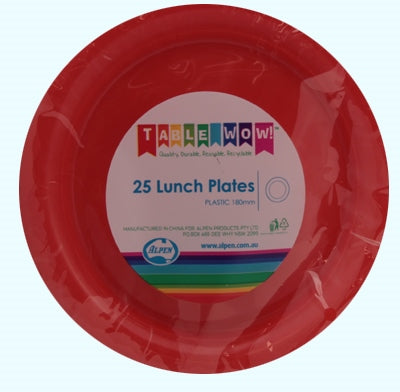 Orange Plastic Lunch Plates 180mm 25pk